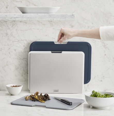 Набор из 3 разделочных досок 34x25см Nest Large серый - 60147 Joseph Joseph детальная картинка 