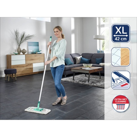 Швабра для пола Profi XL 42см micro duo с алюминиевой ручкой 140см детальная картинка 