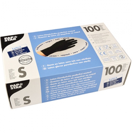 Перчатки латексные S BLACK 100шт детальная картинка 