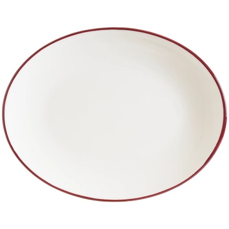 Тарелка овальная 25x19см LINEA Burgundy Moove детальная картинка 
