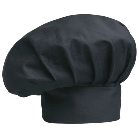 Шапка-колпак повара Egochef черный - 65% полиэстер, 35% хлопок - размер универсальный детальная картинка 