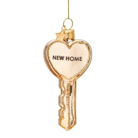 Новогоднее украшение из стекла Vondels "Блестящий ключ" 8.5см детальная картинка 