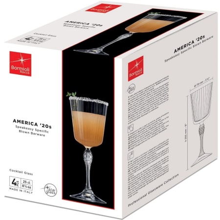 Набор бокалов для коктейля 250мл AMERICA'20s, 4шт детальная картинка 