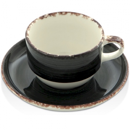Чашка с блюдцем 230мл EO BPQ ANTHRACITE детальная картинка 