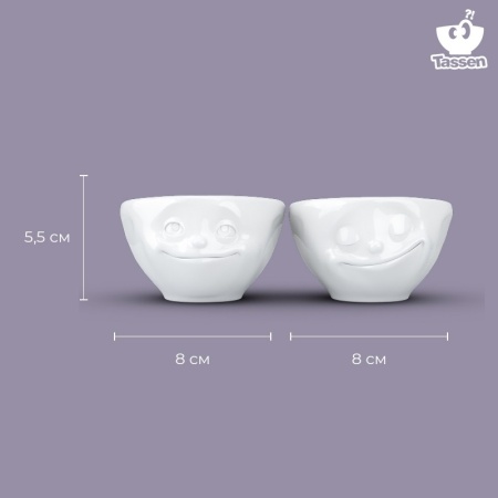 Набор чаш 100мл Tassen Dreamy & Happy белый, 2шт детальная картинка 