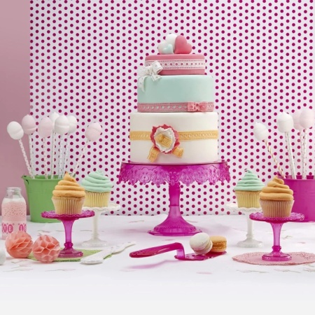 Подставка для торта Ø23x15см Sweetable фуксия детальная картинка 