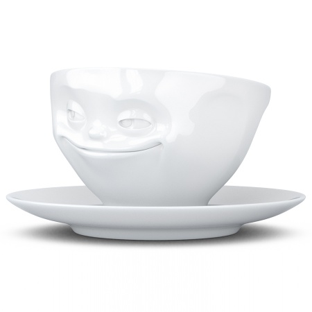 Чашка с блюдцем 200мл Tassen Grinning белая детальная картинка 