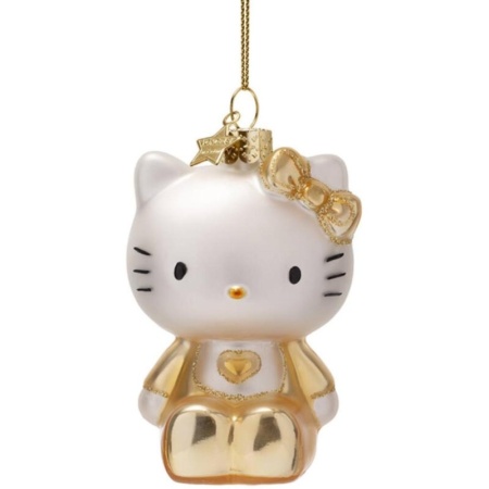 Новогоднее украшение из стекла Vondels "Золотой Hello Kitty baby" 9см детальная картинка 