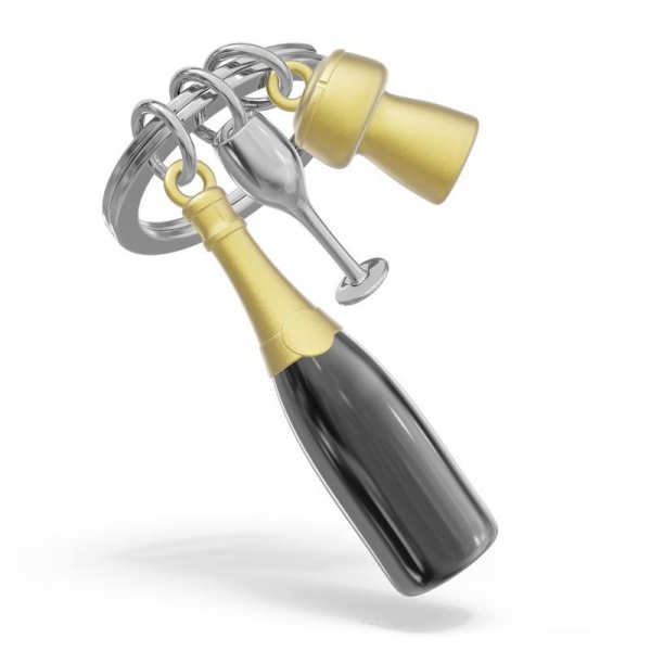 Фото Брелок для ключей "Бутылка шампанского"