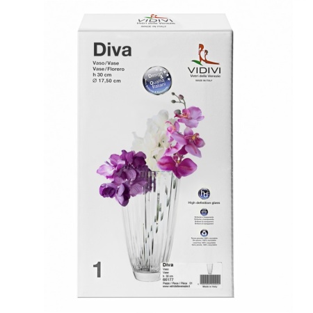 Ваза для цветов 30см DIVA детальная картинка 