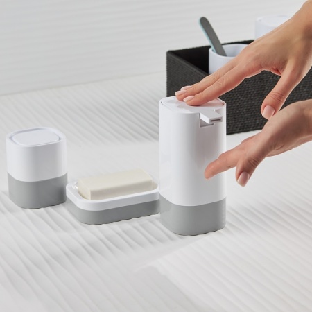 Диспенсер для жидкого мыла 430мл Tyer белый/серый детальная картинка 