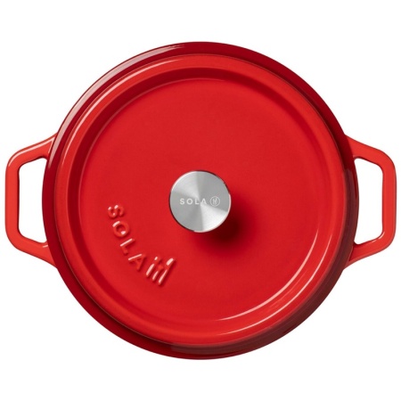 Кокот с крышкой Ø20см 2л оранжево-красный детальная картинка 