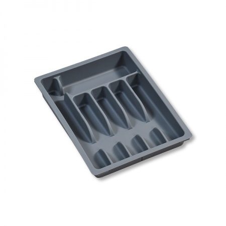 Органайзер для столовых приборов 29-50x38см раздвижной, серый детальная картинка 