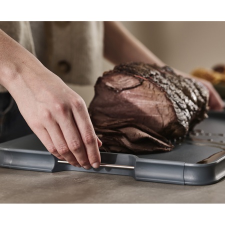 Доска разделочная Cut&Carve Plus 41x29см Large серо-голубая - 60209 Joseph Joseph детальная картинка 