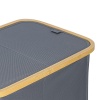 Корзина для белья с двумя отделениями Neat Twin 53.5x33x53см серая детальная картинка 