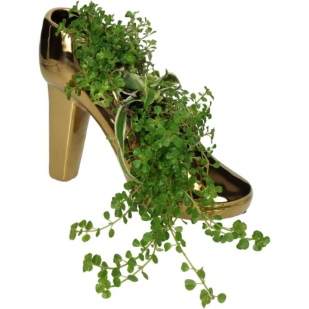 Кашпо "Золотая туфля" 21x9x17см детальная картинка 