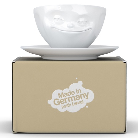 Чашка с блюдцем 200мл Tassen Grinning белая детальная картинка 