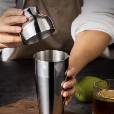 Шейкер барный 500мл Calabrese Profi-Chef нержавеющая сталь детальная картинка 