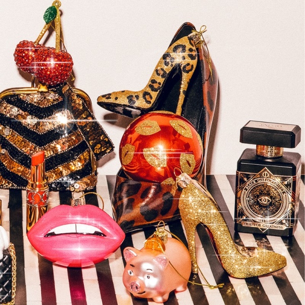 Фото Новогоднее украшение из стекла Vondels "Красный шар с рисунком губы" 8см