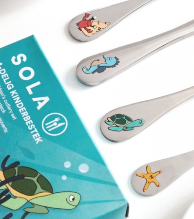 Набор детских столовых приборов Sea animals - 4 предмета детальная картинка 
