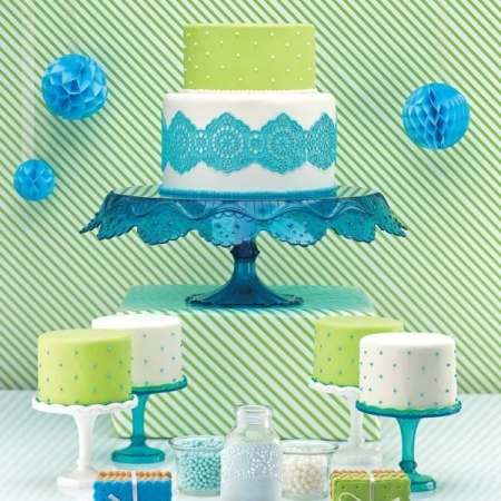 Подставка для торта Ø10x8см Sweetable бирюзовая, 2шт детальная картинка 