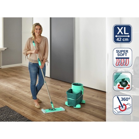 Комплект для уборки Clean Twist XL Mobile ведро 20л на колесиках с отжимом и швабра 42см детальная картинка 