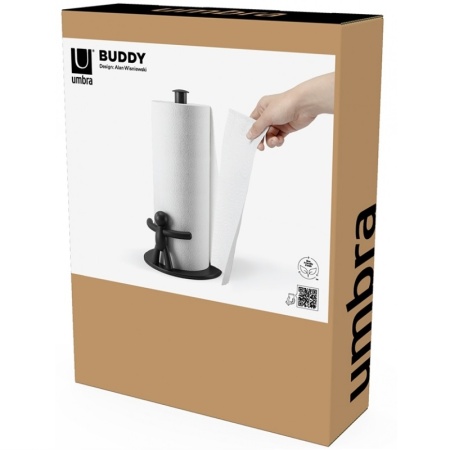 Держатель для бумажных полотенец Buddy 18x19x34см черный детальная картинка 