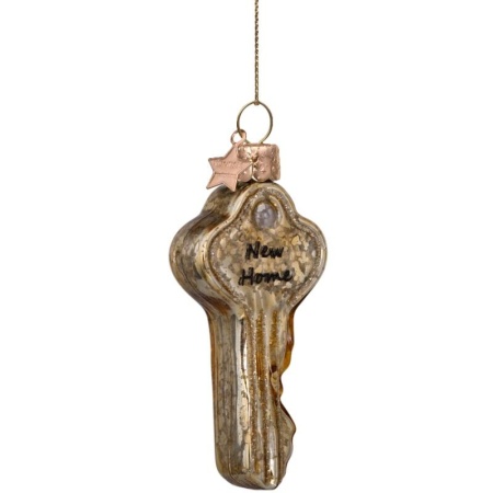 Новогоднее украшение из стекла Vondels "Золотой ключик" 8см детальная картинка 