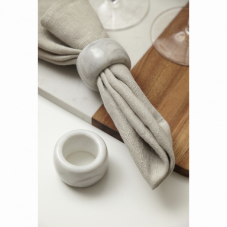 Набор колец для салфеток Marm Ø5см белый мрамор, 2шт детальная картинка 