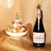 Новогоднее украшение из стекла Vondels "Бутылка шампанского" 14см детальная картинка 