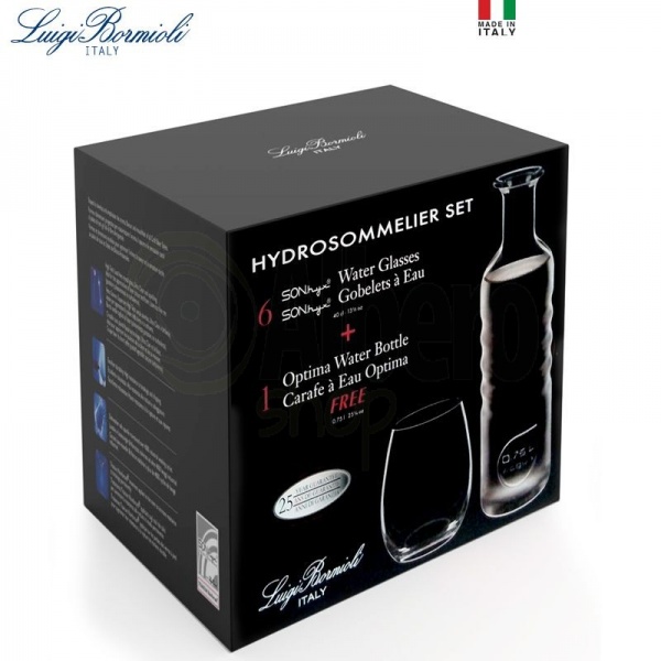 Набор Hydrosoммelier: 6 стаканов для воды 400мл и графин 750мл детальная картинка 