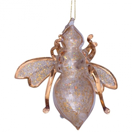 Новогоднее украшение из стекла Vondels "Золотая пчела с бриллиантами" 12см детальная картинка 