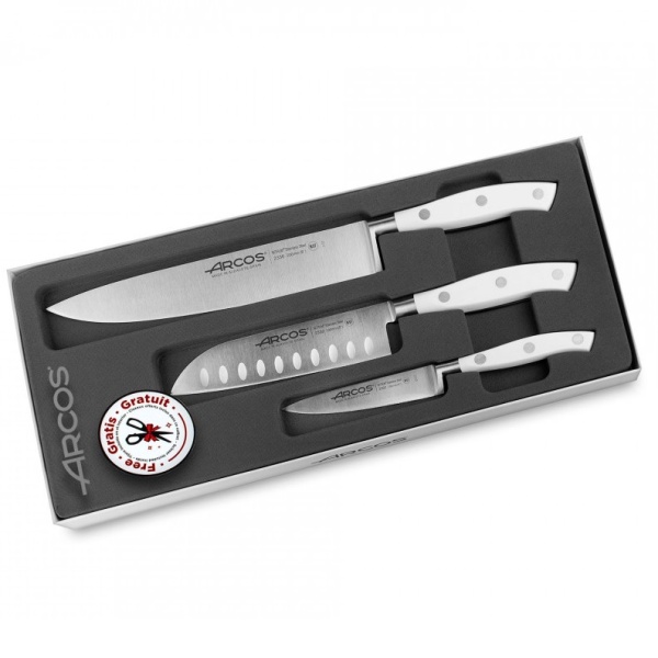 Фото Набор кухонных ножей RIVIERA BLANC 3шт с ножницами
