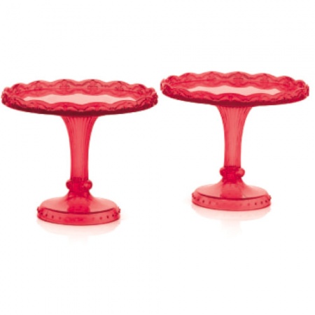Подставка для торта Ø10x8см Sweetable красная, 2шт детальная картинка 