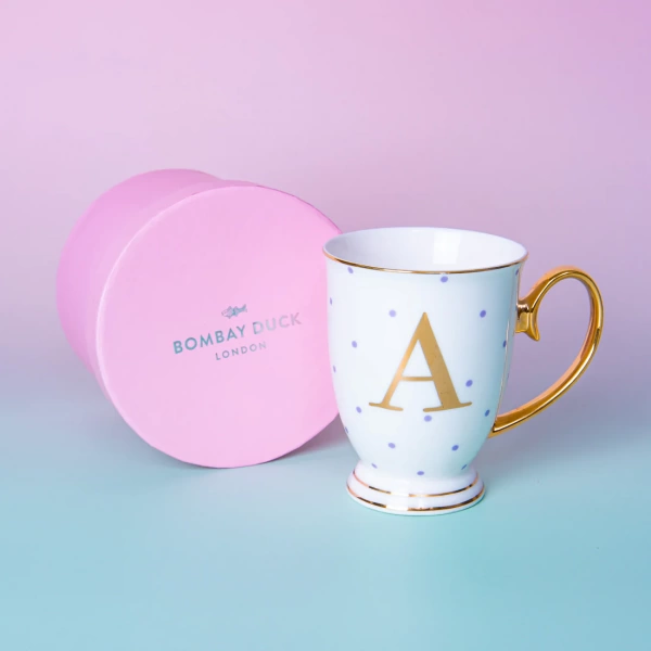 Фото Кружка «Bloomsbury» золотая буква «Z» (в голубой горошек)