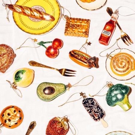 Новогоднее украшение из стекла Vondels "Красная вишня" 8см детальная картинка 