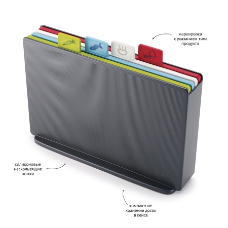 Набор разделочных досок 30x20см Index Regular графит - 60132 Joseph Joseph детальная картинка 