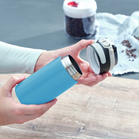 Термокружка 350мл Flip голубая детальная картинка 