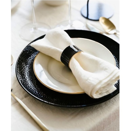 Набор колец для салфеток Ø5см CENTRO black/gold, 4шт детальная картинка 