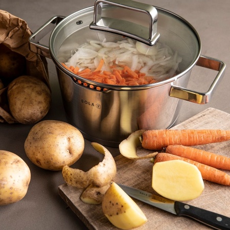 Набор посуды Diamond – 4 предмета – 3 кастрюли и сотейник детальная картинка 