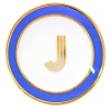 Блюдце Library золотая буква «J» (голубого цвета) детальная картинка 
