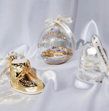 Новогоднее украшение из стекла Vondels "Рождественский шар" 9см детальная картинка 