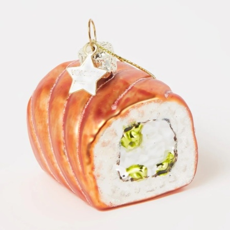 Новогоднее украшение из стекла Vondels "Суши с лососем" 5см детальная картинка 