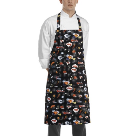 Фартук с нагрудником и карманом - цвет pop art - 100% хлопок - 190г/м2 детальная картинка 