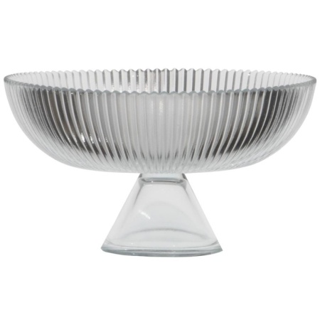 Блюдо для фруктов стеклянное Ø20.5x(h)13.5см Aria прозрачное детальная картинка 