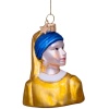 Новогоднее украшение из стекла Vondels "Девушка с жемчужной серёжкой" 8см - в подарочной коробке детальная картинка 