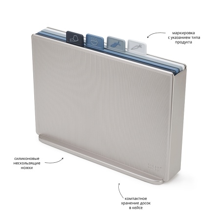 Набор разделочных досок 34x25см Index Large серо-синий - 60168 Joseph Joseph детальная картинка 