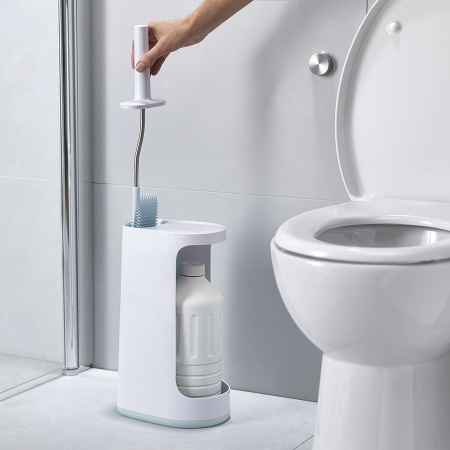 Ершик для унитаза с большим отсеком для хранения Flex Plus бело-голубой - 70536 Joseph Joseph детальная картинка 