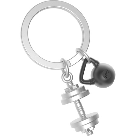 Брелок для ключей "Гантель и гиря" детальная картинка 