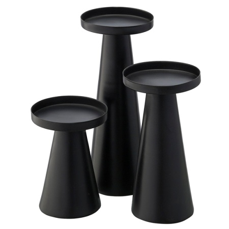 Набор подсвечников Fyr черные, 3шт детальная картинка 